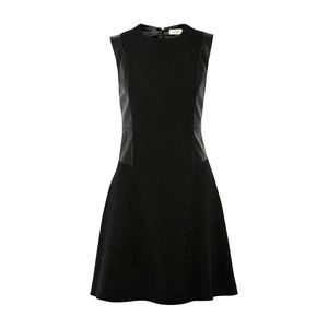 L'Agence Knit & Leather Flared Dress Stephanie
